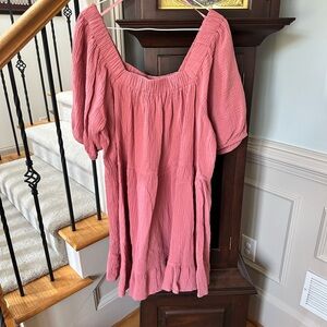 Pink Muslin Mini Dress